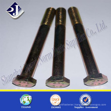 hex head bolt without thread gold zinc grade6.8